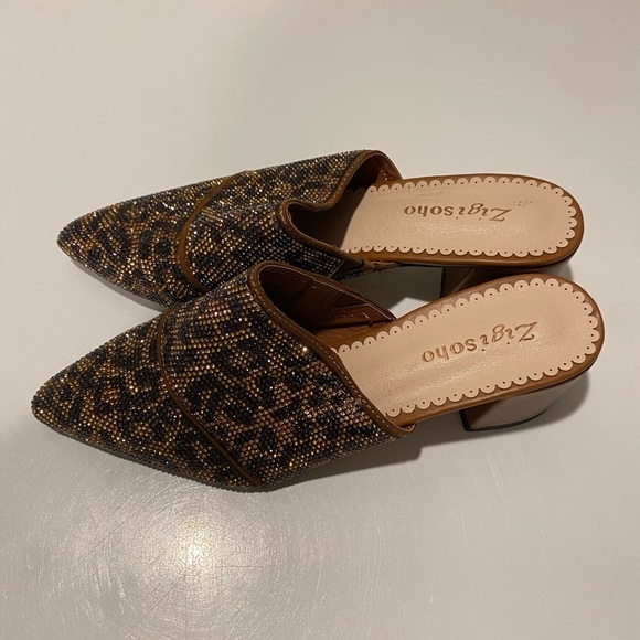Zigi Soho Brown and Black Animal Print Mules - Picture 6 of 9